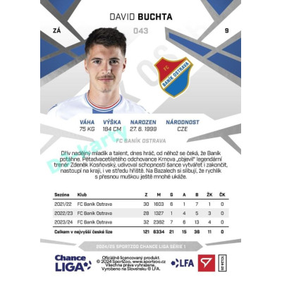 2024/25 Sportzoo Chance Liga 1. série #043 David Buchta