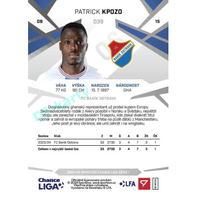 2024/25 Sportzoo Chance Liga 1. série #039 Patrick Kpozo