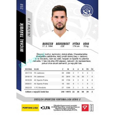 2023/24 Sportzoo Fortuna Liga 2. série #259 Michal Trávník