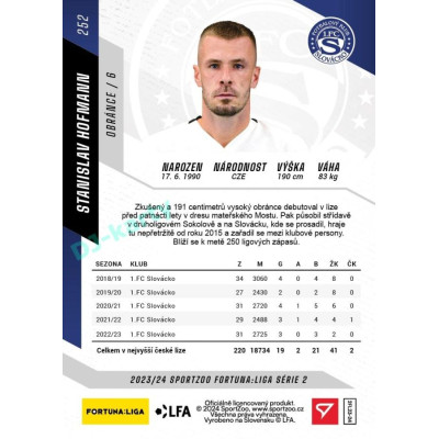 2023/24 Sportzoo Fortuna Liga 2. série #252 Stanislav Hofmann