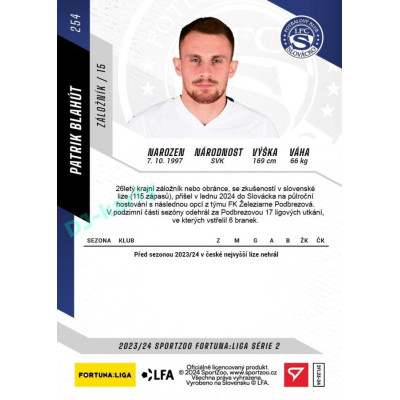 2023/24 Sportzoo Fortuna Liga 2. série #254 Patrik Blahút