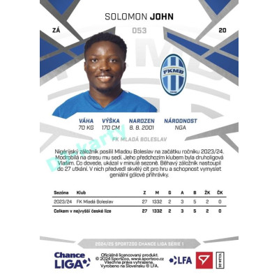 2024/25 Sportzoo Chance Liga 1. série #053 Solomon John