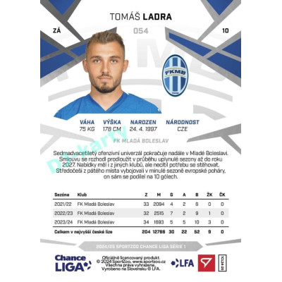 2024/25 Sportzoo Chance Liga 1. série #054 Tomáš Ladra