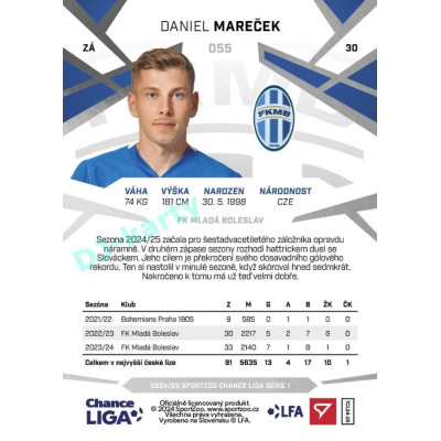2024/25 Sportzoo Chance Liga 1. série #055 Daniel Mareček
