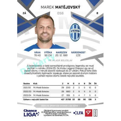 2024/25 Sportzoo Chance Liga 1. série #056 Marek Matějovský