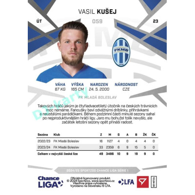 2024/25 Sportzoo Chance Liga 1. série #059 Vasil Kušej