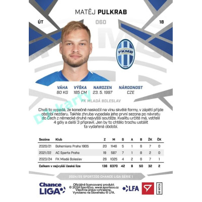 2024/25 Sportzoo Chance Liga 1. série #060 Matěj Pulkrab