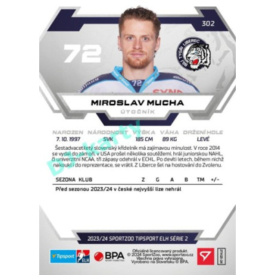 2023/24 Sportzoo ELH 2. serie #302 Miroslav Mucha
