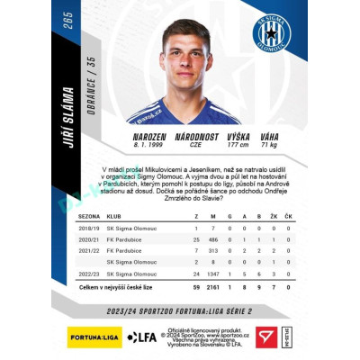 2023/24 Sportzoo Fortuna Liga 2. série #265 Jiří Sláma
