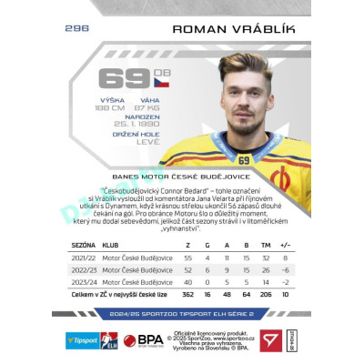2024/25 Sportzoo ELH 2. serie #296 Roman Vráblík