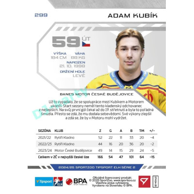 2024/25 Sportzoo ELH 2. serie #299 Adam Kubík