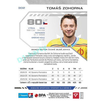2024/25 Sportzoo ELH 2. serie #302 Tomáš Zohorna