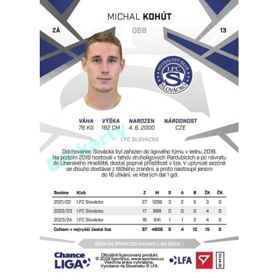 2024/25 Sportzoo Chance Liga 1. série #068 Michal Kohút