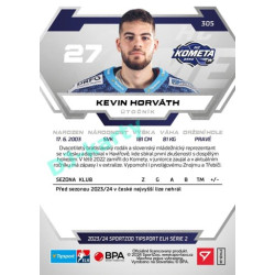 2023/24 Sportzoo ELH 2. serie #305 Kevin Horváth