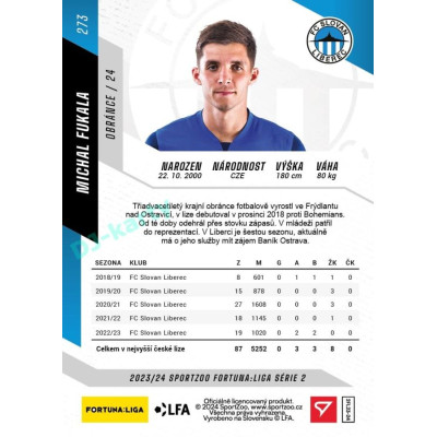 2023/24 Sportzoo Fortuna Liga 2. série #273 Michal Fukala