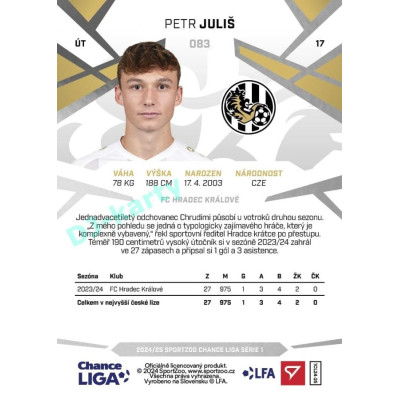 2024/25 Sportzoo Chance Liga 1. série #083 Petr Juliš