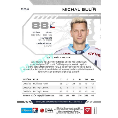 2024/25 Sportzoo ELH 2. serie #304 Michal Bulíř