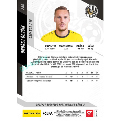2023/24 Sportzoo Fortuna Liga 2. série #286 Ondřej Ševčík