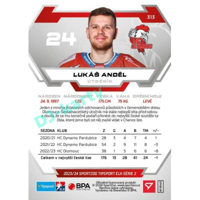 2023/24 Sportzoo ELH 2. serie #313 Lukáš Anděl