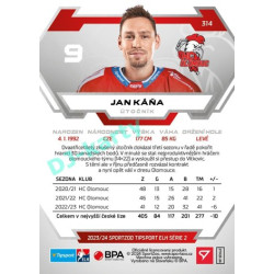 2023/24 Sportzoo ELH 2. serie #314 Jan Káňa