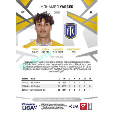 2024/25 Sportzoo Chance Liga 1. série #096 Mohamed Yasser