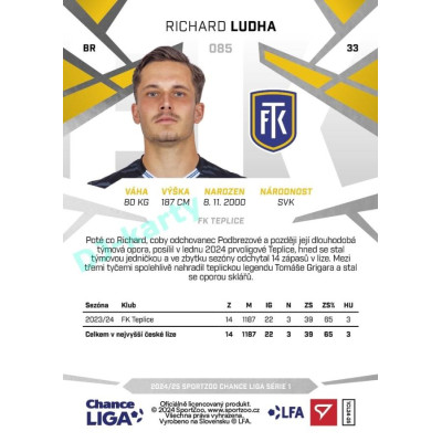 2024/25 Sportzoo Chance Liga 1. série #085 Richard Ludha