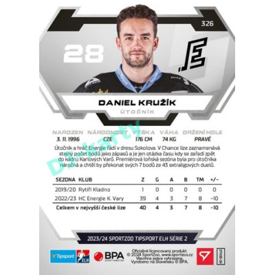 2023/24 Sportzoo ELH 2. serie #326 Daniel Kružík