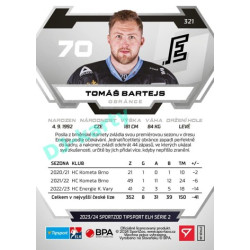 2023/24 Sportzoo ELH 2. serie #321 Tomáš Bartejs