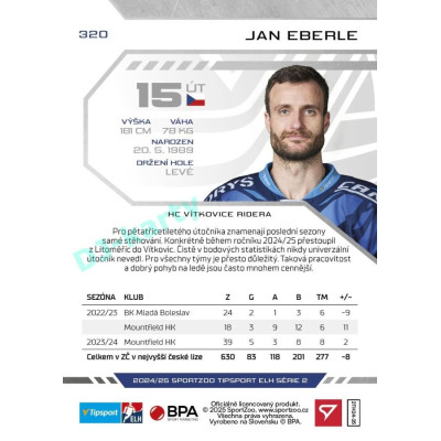 2024/25 Sportzoo ELH 2. serie #320 Jan Eberle