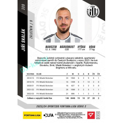 2023/24 Sportzoo Fortuna Liga 2. série #309 Jiří Skalák
