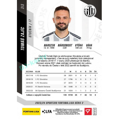 2023/24 Sportzoo Fortuna Liga 2. série #313 Tomáš Zajíc