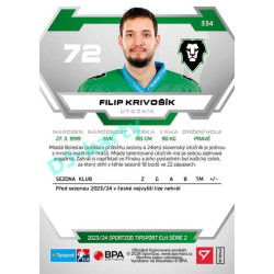 2023/24 Sportzoo ELH 2. serie #334 Filip Krivošík