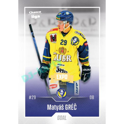 2022/23 Goal Cards Chance Liga 1. série #090 Matyáš Gréč Expo Ostrava GOLD 1of2