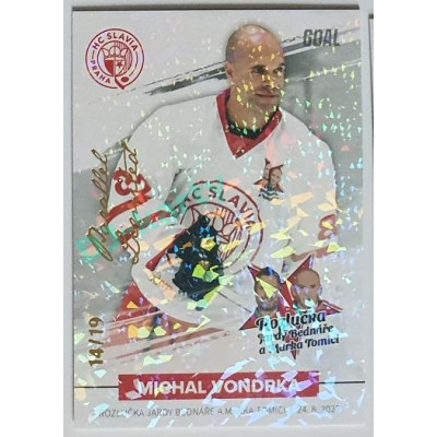 2022/23 Goal Cards Chance Liga 1. série #07 Michal Vondrka Rozlučka Slavia Parallel 14/19