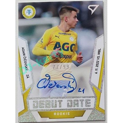 2022/23 Sportzoo Fortuna Liga 2. série #DRS-AC Adam Čičovský Debut Date Rookie Auto xx/99