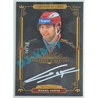 2021 OFS Kingdom of Lions Michael Gaspar #A12 14/20 Authentic Signature WHITE