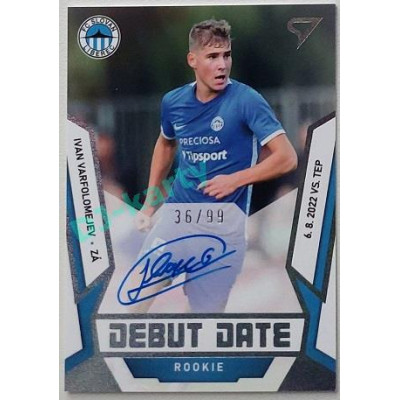 2022/23 Sportzoo Fortuna Liga 2. série #DRS-IV Ivan Varfolomejev Debut Date Rookie Auto xx/99