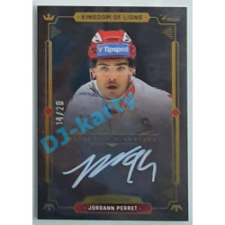2021 OFS Kingdom of Lions Jordann Perret #A20 14/20 Authentic Signature WHITE