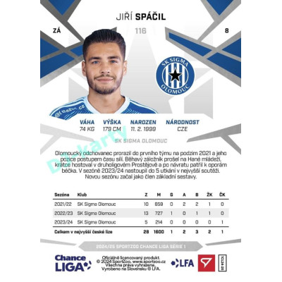2024/25 Sportzoo Chance Liga 1. série #116 Jiří Spáčil