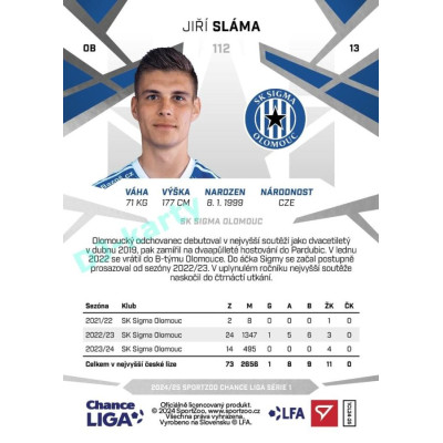 2024/25 Sportzoo Chance Liga 1. série #112 Jiří Sláma