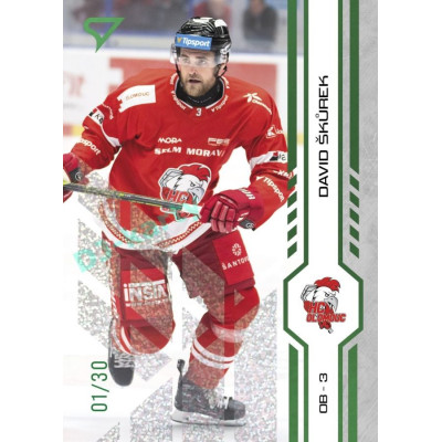 2024/25 Sportzoo ELH 2. serie #327 David Škůrek Green Glitter xx/30