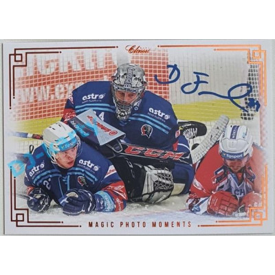 2021/22 OFS The Final Series Petr Straka, Dominik Frodl a Radoslav Tybor #MPM-016 06/15 Magic Photo Moments Signature