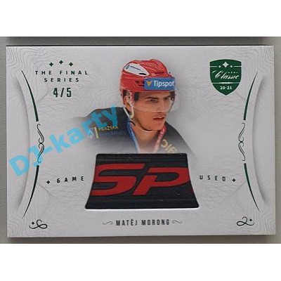 2021/22 OFS The Final Series Matěj Morong #STI-MOM 4/5 Game Used Stick Emerald