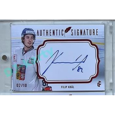 2023/24 LC Expectations Road to Prague #AS-28 Filip Král Authentic Signature Red xx/10