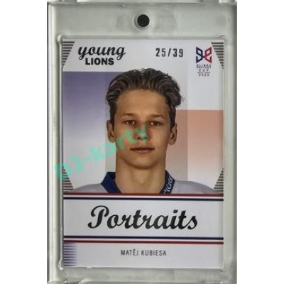 2023/24 Legendary Cards Hlinka Gretzky Cup Young Lions #P-18 Matěj Kubiesa Portréty Rainbow xx/39