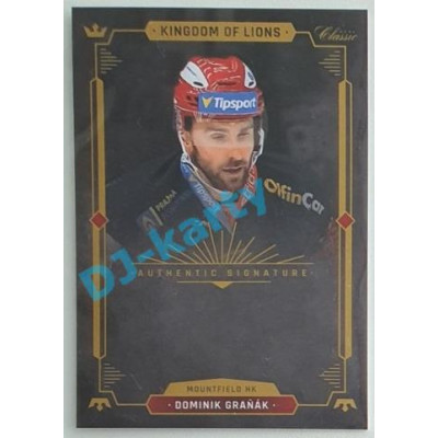 2021 OFS Kingdom of Lions Dominik Graňák #A10 Authentic Signature PROMO (bez podpisu)