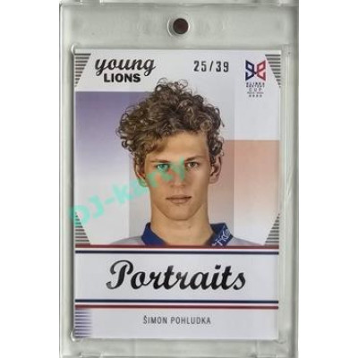 2023/24 Legendary Cards Hlinka Gretzky Cup Young Lions #P-19 Šimon Pohludka Portréty Rainbow xx/39
