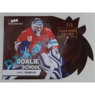 2020 MK reprezentace Karel Vejmelka #7 2/3 Goalie School Die-cut Red Czech Expo