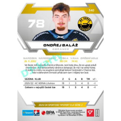 2023/24 Sportzoo ELH 2. serie #340 Ondřej Baláž