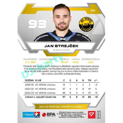 2023/24 Sportzoo ELH 2. serie #341 Jan Strejček